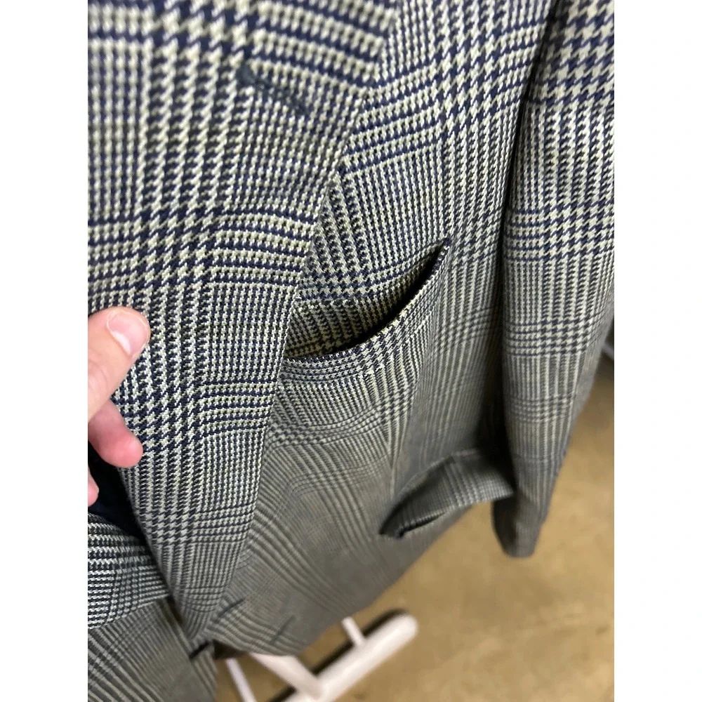 Burberrys Blazer Men 42R Gray Glen Plaid Wool Sport Coat Nordstrom Vintage